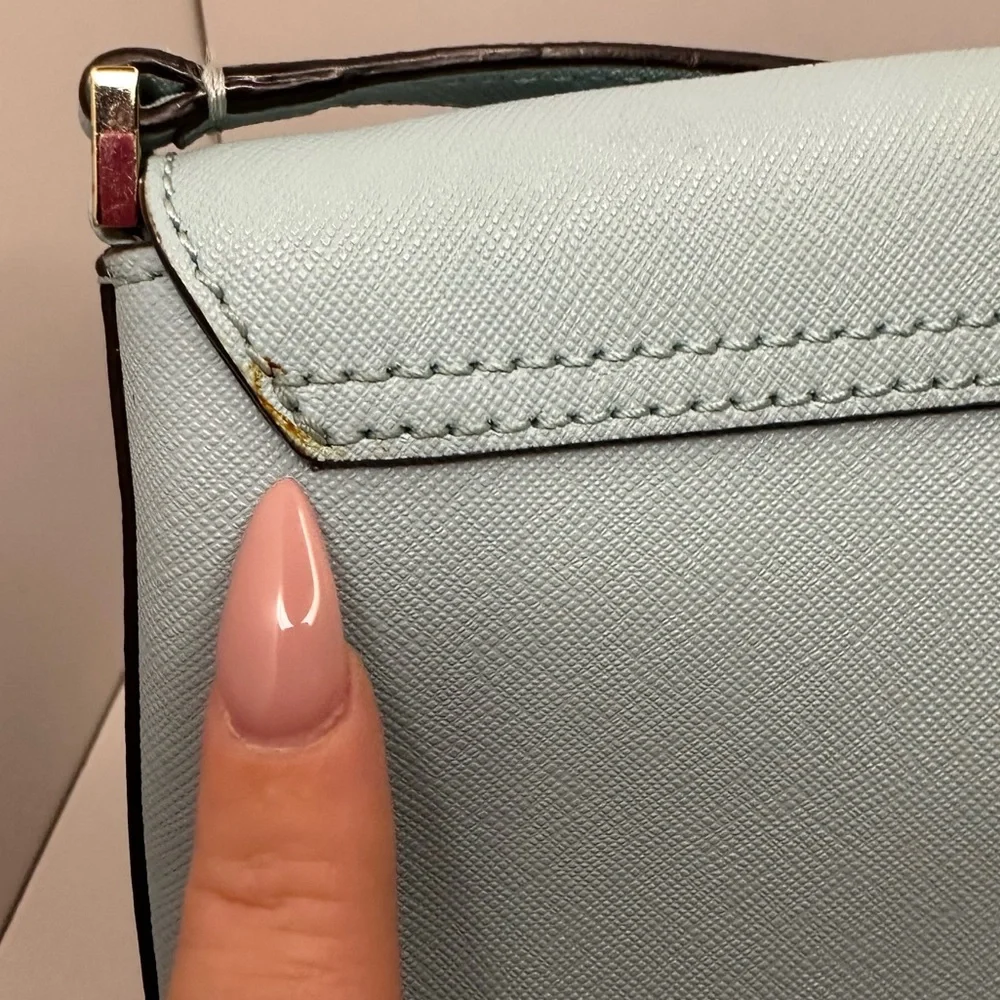 Kate Spade EUC Hydrangea Blue Saffiano Leather Newbury Lane Sally Crossbody